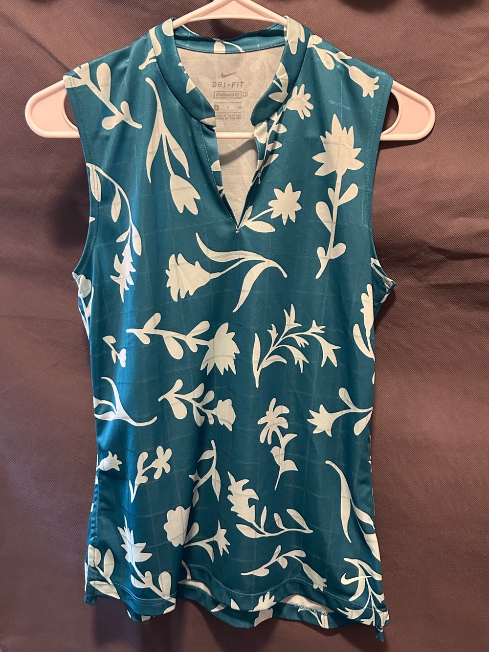Nike Teal Floral Dri-Fit Sleeveless Tank